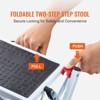VEVOR Step Ladder 2-Step 330lbs Capacity, Ergonomic Folding Steel Step Stool with Wide Anti-Slip Pedal, Step Stool for Adults Toddlers,White+Black - 3 of 4