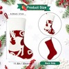 Aoibox 3 Pack 18 Inch Red Christmas Stockings Embroidered Elk Snowflake Sleigh White Plush Faux Fur Cuff Large Holiday Decor - 3 of 4