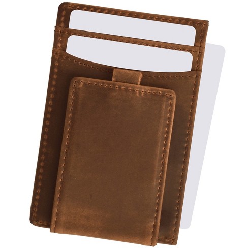 TRAVANDO AirTag Wallet For Men – Slim Bifold With Money Clip & RFID Blocking – Cognac Brown