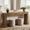 Tribesigns 63-Inch Farmhouse Console Table, Wood Sofa Table Behind Couch with Retro Hollow Pattern Legs for Living Room, Hallway, Foyer - 2 of 4