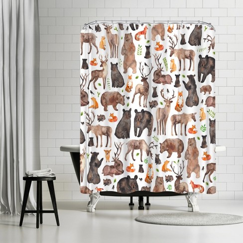 Americanflat 71 X 74 Shower Curtain, Woodland Animals By Elena O'neill :  Target