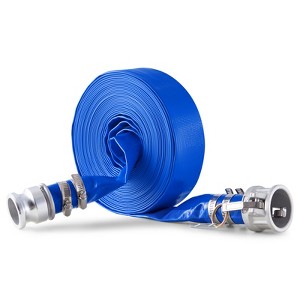 VEVOR Backwash Hose, 1.5 in x 50 ft, Blue High Quality PVC Hose, with Clamps, Camlock, Aluminum Fittings, Fit Various Pumps, Blue - 1 of 4