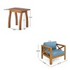 3 PCS Patio Conversation Set, 2 Club Chairs and 1 Square Coffee Table, Acacia Wood Frame Chairs with Polyester Cushion-Coolbibila - 4 of 4