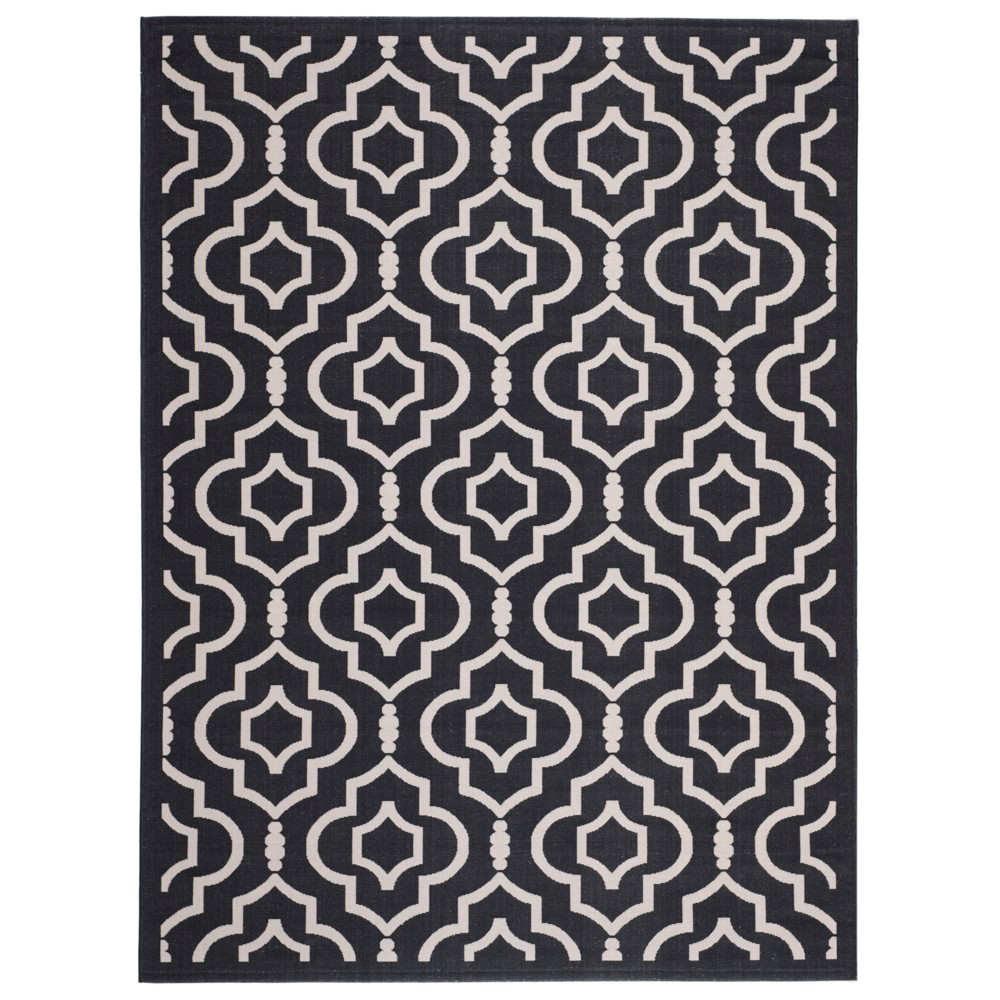 9'X12' Avril Outer Patio Rug Black/Beige - Safavieh