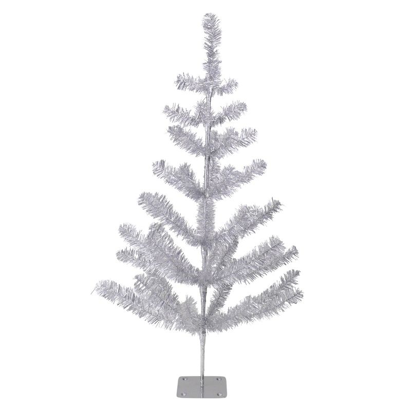 Northlight 3' Medium Silver Tinsel Twig Artificial Christmas Tree - Unlit, 1 of 4