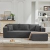 106" Corduroy Upholstery L-Shaped Cloud Modular Sectional Sofa with Right Chaise and Pillows, All-Foam Compression Design - 2 of 4