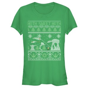 Juniors Womens Star Wars Ugly Christmas Hoth Sweet Hoth T-Shirt - 1 of 3