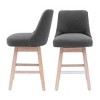 WestinTrends 26" Upholstered Swivel Counter Height Bar Stools (Set of 2) - 3 of 3