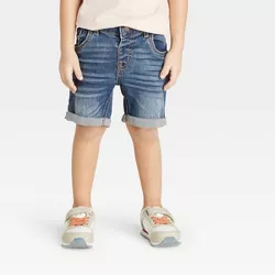 Toddler Boys' Button-Front Pull-On Jean Shorts - Cat & Jack™ Medium Wash 18M