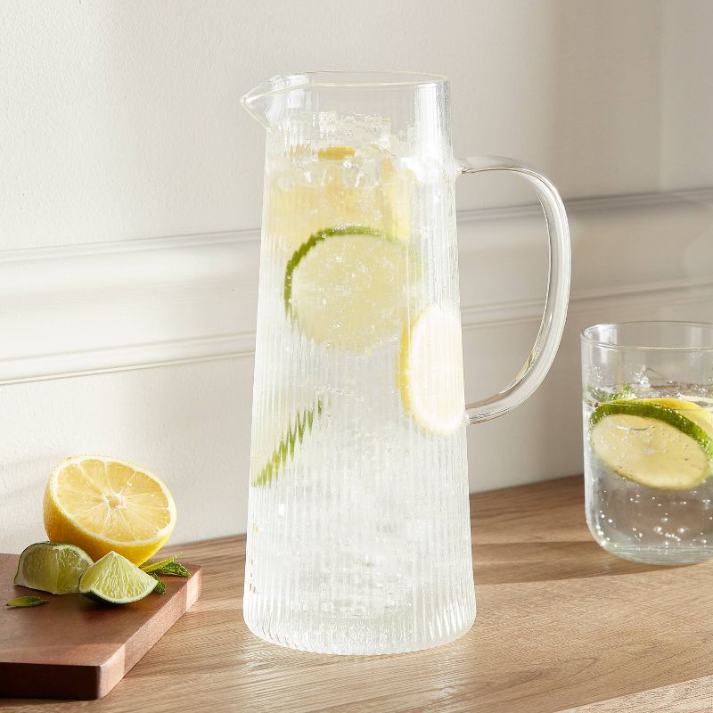 Ribbed Glass Pitcher Clear - Threshold&#8482;, 3 of 5