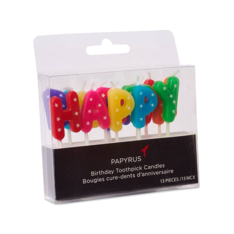 13ct Birthday Toothpick Candles &#39;Happy Birthday&#39; Lettering - PAPYRUS, 3 of 5