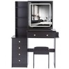 Sapphtopaz 37" Vanity Desk Modern Makeup Vanity with 2 Socket, Hair Dryer Stand, LED Sliding Mirror for Bedroom, Living Room, Locker Room - 4 of 4