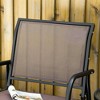 Resenkos Swing Glider Chair,  Outdoor Chair,Porch Glider, Metal Frame Swing Glider Chair with Breathable Mesh Fabric, Curved Armrests, Brown - 2 of 4