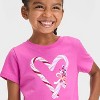 Toddler Girls' Short Sleeve Candy Cane Graphic T-Shirt - Cat & Jack™ Warm Pink - image 2 of 4