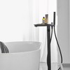 BWE 1-Handle Freestanding Floor Tub Faucet Bathtub Filler With Hand Shower and Storage Tray In Black - image 2 of 4