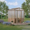 Wooden Greenhouses for Outdoors, Wooden Walk-in Green House with Cedar Frame, Greenhouse Kit with 6MM Thick Polycarbonate Panel - 4 of 4