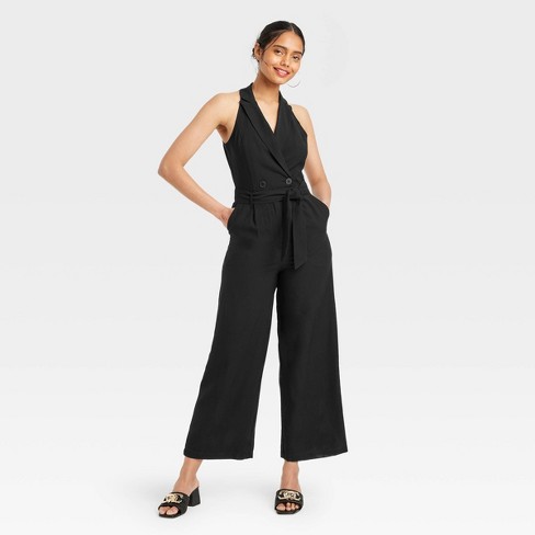 Women s Tailored Maxi Jumpsuit A New Day Black S Target