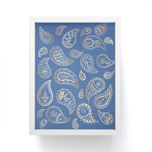 Cynthia Haller Classic blue and gold paisley Framed Mini Art Print 4" (H) x 3" (W) x 1" (D) - Society6 - 1 of 3