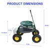 VisioGear Garden Cart Rolling Scooter, Adjustable Height Scooter, Rolling Garden Cart with 4 Wheels and Extendable Handle, Green, 31.8"*17.7"*35" - 3 of 4