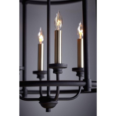 Noir Transitional 4-Light Indoor/Outdoor Large Cage Chandelier