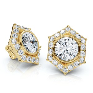 Pompeii3 2 1/2Ct Sally Diamond Earrings 14k Gold Lab Created - 1 of 2