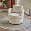 Swivel Accent Chair, Upholstered Round Barrel Chair, No Noise 360 Degree Swivel Metal Base, Reversible Seat Cushion Armchair - 3 of 4