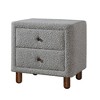 Royal Hampton 20 Inch Nightstand, 2 Drawers, Boucle Upholstery - 2 of 4