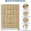 Fluted 5 Drawer Dresser,Modern Farmhouse Wooden Chest of Drawers for Bedroom,Oak Ash - 4 of 4