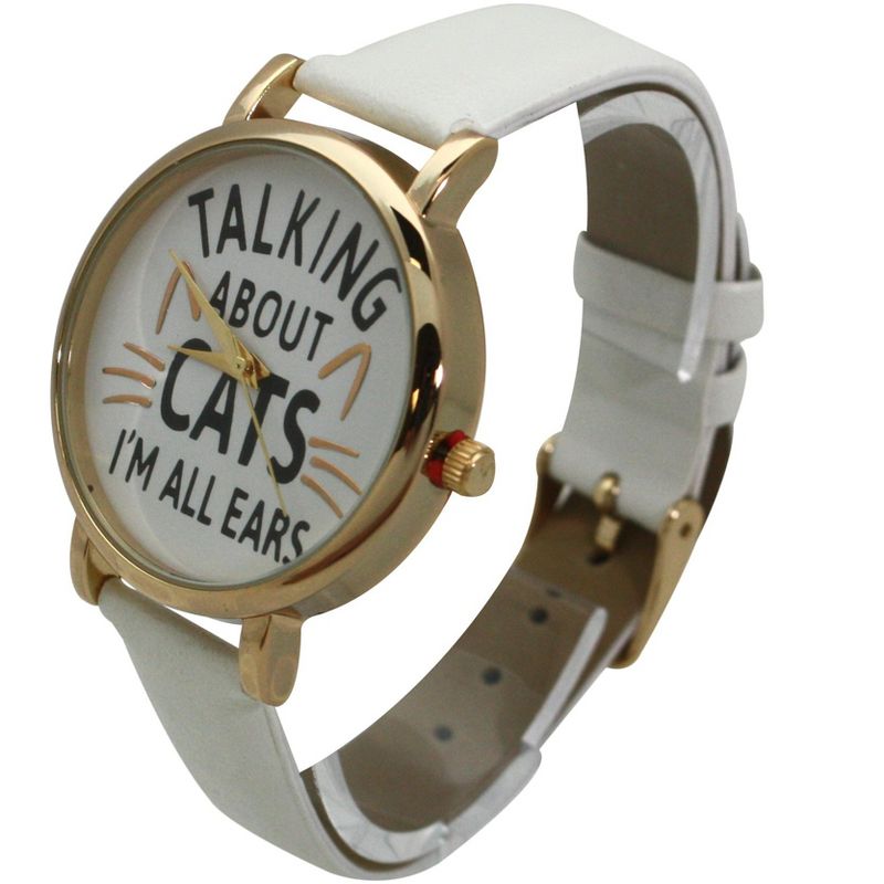 OLIVIA PRATT TALKING ABOUT CATS LEATHER STRAP WATCH, 3 of 6