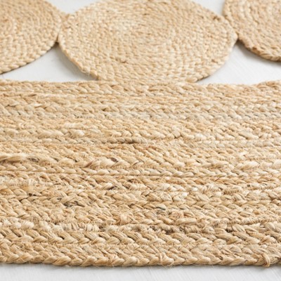 Hand-Knotted Ivory Boho Charm Jute 6'6" Round Area Rug