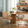Set of 4 Kylie 20.5" Wider Tufted Seat Upholstered Fabric Chairs with Chrome Legs And Mesh Backrest Cane Rattan Dining Chairs - Maison Boucle - 4 of 4