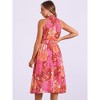 INSPIRE CHIC Women's Boho Summer Halter Neck Sleeveless Casual Floral Print Midi Sundresses - 3 of 4