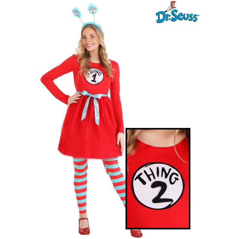 HalloweenCostumes.com Dr. Seuss Thing 1 & Thing 2 Costume Women., 5 of 7