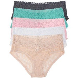Felina Signature Stretchy Lace Low Rise Hipster 5-Pack | Panty - 1 of 3