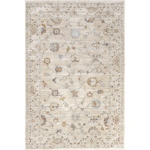 Nuloom Porter Medallion 4x6 Indoor Area Rug for Living Room Bedroom Dining Room Kitchen, Beige/Light Grey - 1 of 4