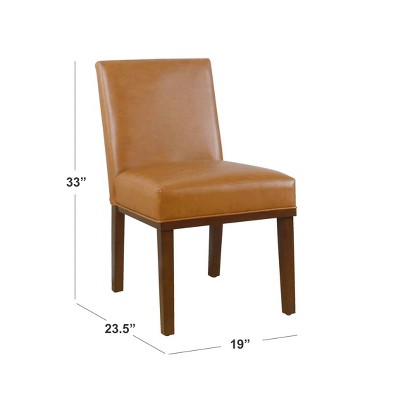Carmel Faux Leather Parsons Side Chair with Espresso Wood Legs