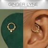 Heart Hoop Earring 16G 1.2mm Cartilage Nose Septum Body Piercing Jewelry Sterling Silver by Ginger Lyne-1pair - 2 of 4