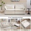 73.6" Modern Pull-Out Sleeper Sofa Bed with Side Storage, Convertible 3-in-1 Sleeper Sofa Couch for Small Apartment or Living Room–The Pop Home - 3 of 4