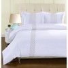 Classic Geometric Ultra-Soft Modern Durable Microfiber Embroidered Casual Solid Duvet Cover Set with Matching Pillowshams by Blue Nile Mills - 2 of 3