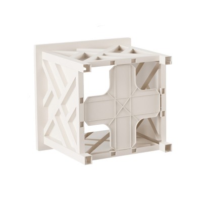 White Lattice Design Outdoor Planter Box, 15.8-inch