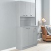 Mshliw 71" Tall Kitchen Pantry Cabinet with Microwave Stand, Hutch with Countertop, 6 Doors, Drawer & Adjustable Shelves for Dining or Storage - 4 of 4