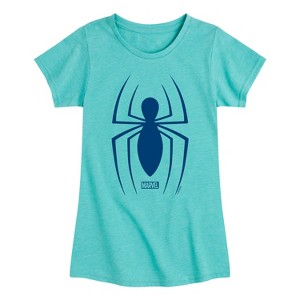 Girls' - Marvel - Spider-man Logo Fitted Short Sleeve Graphic T-Shirt - 1 of 3
