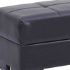 HomeRoots 50" Black and Brown Faux Leather Storage Ottoman - 4 of 4