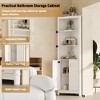 MOEPISY Tall Corner Shelf with Doors, 5-Tier Corner Storage Cabinet with Doors, Space Saver Shelf for Bathroom White - 3 of 4