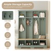Sapphtopaz 59" Farmhouse 3-in-1 Hall Tree with 8 Hooks,Modern Entryway Bench with Open Compartments&Shoe Rack,Shoe Cabinet for Entryway,Hallway - 2 of 4