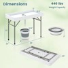 Costway 4 Foot Ice Cooler Folding Table Outdoor Portable Ice Bin Table with Large Sink - 3 of 4