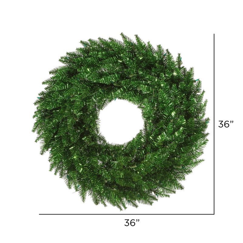Vickerman Tinsel Green Fir Artificial Christmas Wreath, 2 of 3