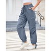 Whizmax Cargo Jogger Parachute Pants For Women Casual Baggy Low  Waist Drawstring Light Y2K Pants - 4 of 4
