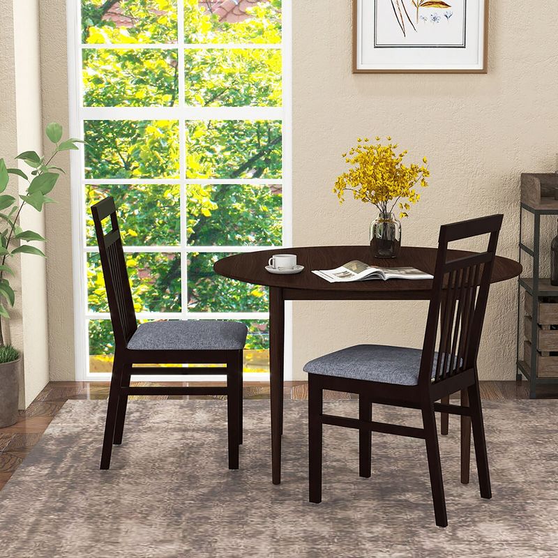 Tangkula Upholstered Dining Chair Set of 4 Kitchen Armless Padded w/ Slanted Backrest, 3 of 9