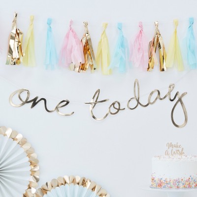 "One Today" Party Backdrop Gold
